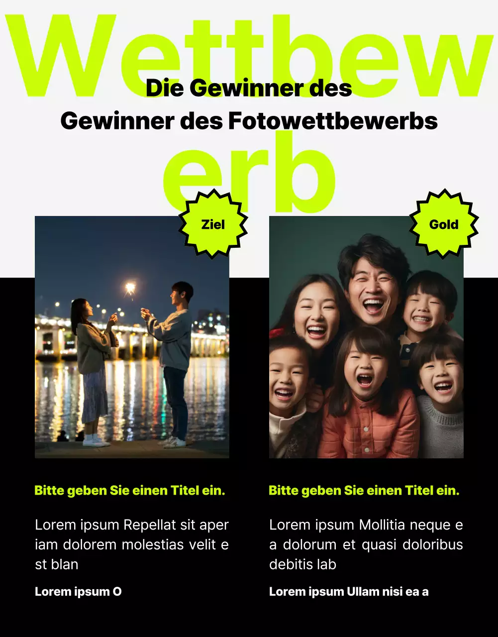 Ein trendiger interner Webzine-Newsletter mit lindgrünen Akzenten