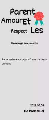 Calligraphie de la fête des mères avec illustration d'un œillet rouge