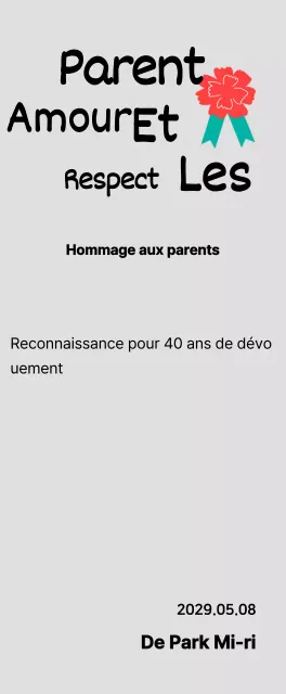 Calligraphie de la fête des mères avec illustration d'un œillet rouge