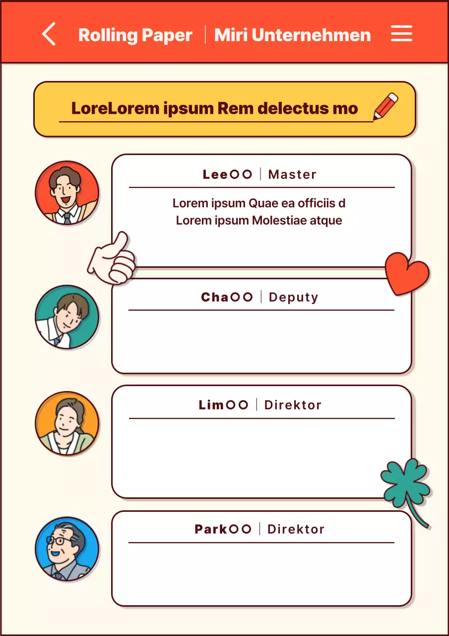 Corporate Rolling Paper Post mit einem Pop von Orange und Gelb