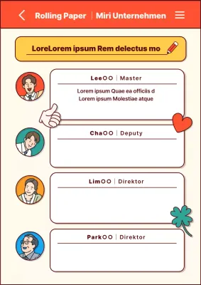 Corporate Rolling Paper Post mit einem Pop von Orange und Gelb