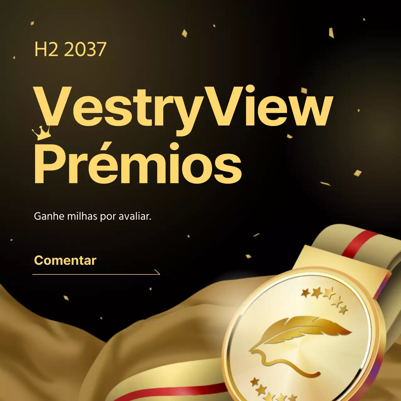 Promover um evento de análise de luxo em dourado e preto