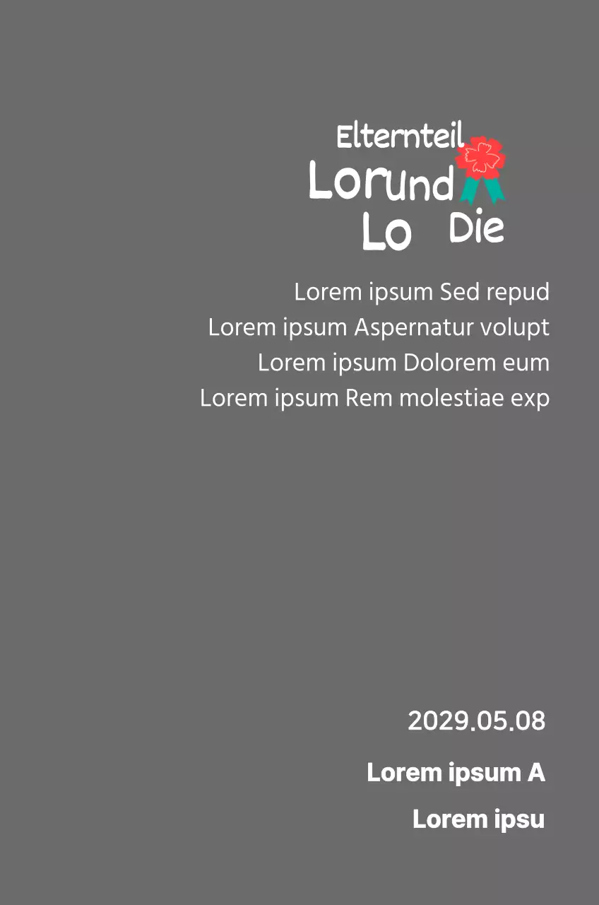 Kalligraphie zum Muttertag mit roter Nelke Illustration