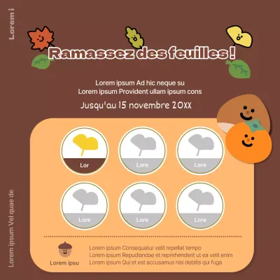 Annonce de timbres d'automne jaune et marron