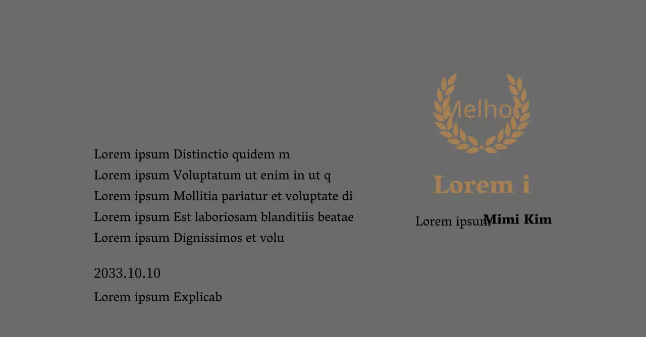 Placa de agradecimento luxuosa com louros dourados e carimbo