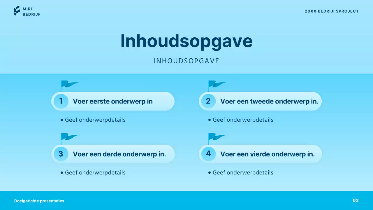 Eenvoudige zakelijke presentaties in blauw