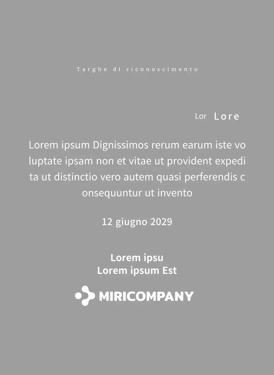 Una semplice targa bianca con il logo della vostra azienda