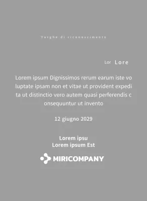 Una semplice targa bianca con il logo della vostra azienda