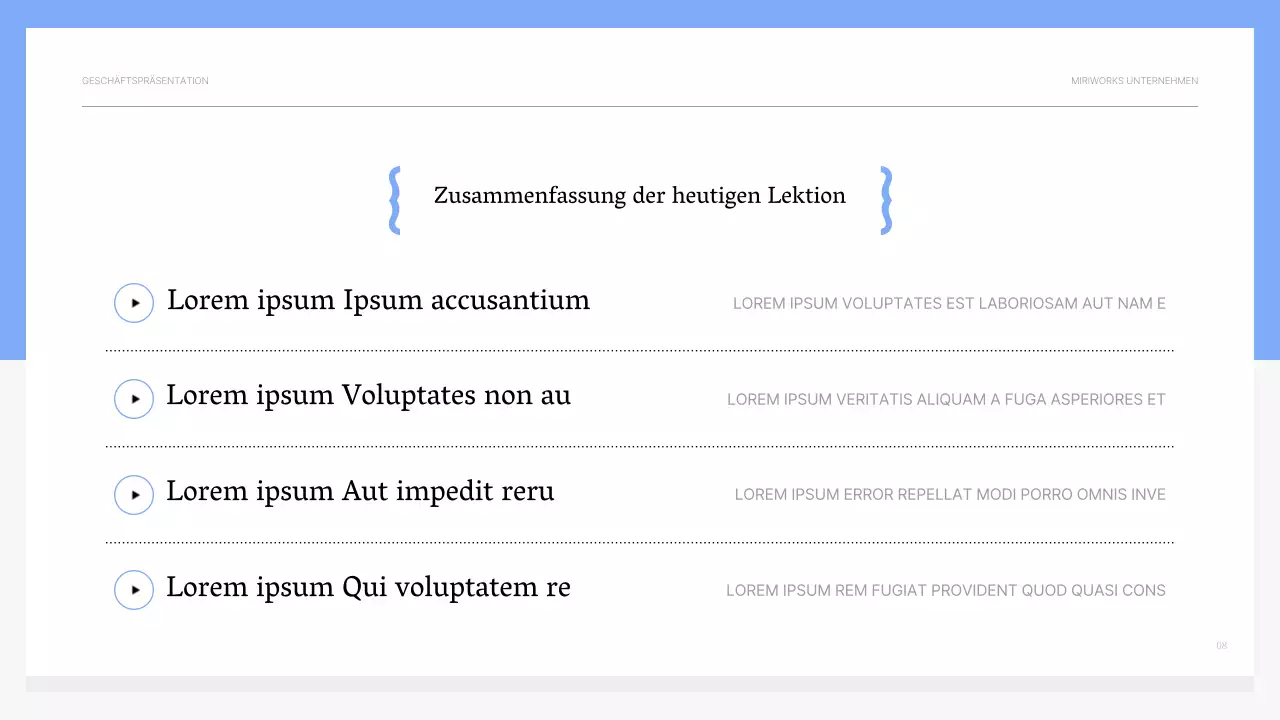 Einfache hellblaue und graue motivierende Schulungsunterlagen