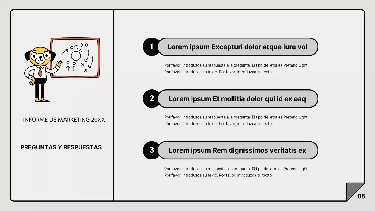 Un sencillo informe de marketing en gris y blanco
