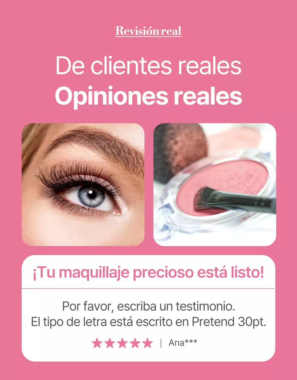 Promover los cosméticos en modernos tonos de rosa