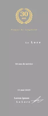 Plaque d'entreprise pour longs états de service avec symbole de laurier