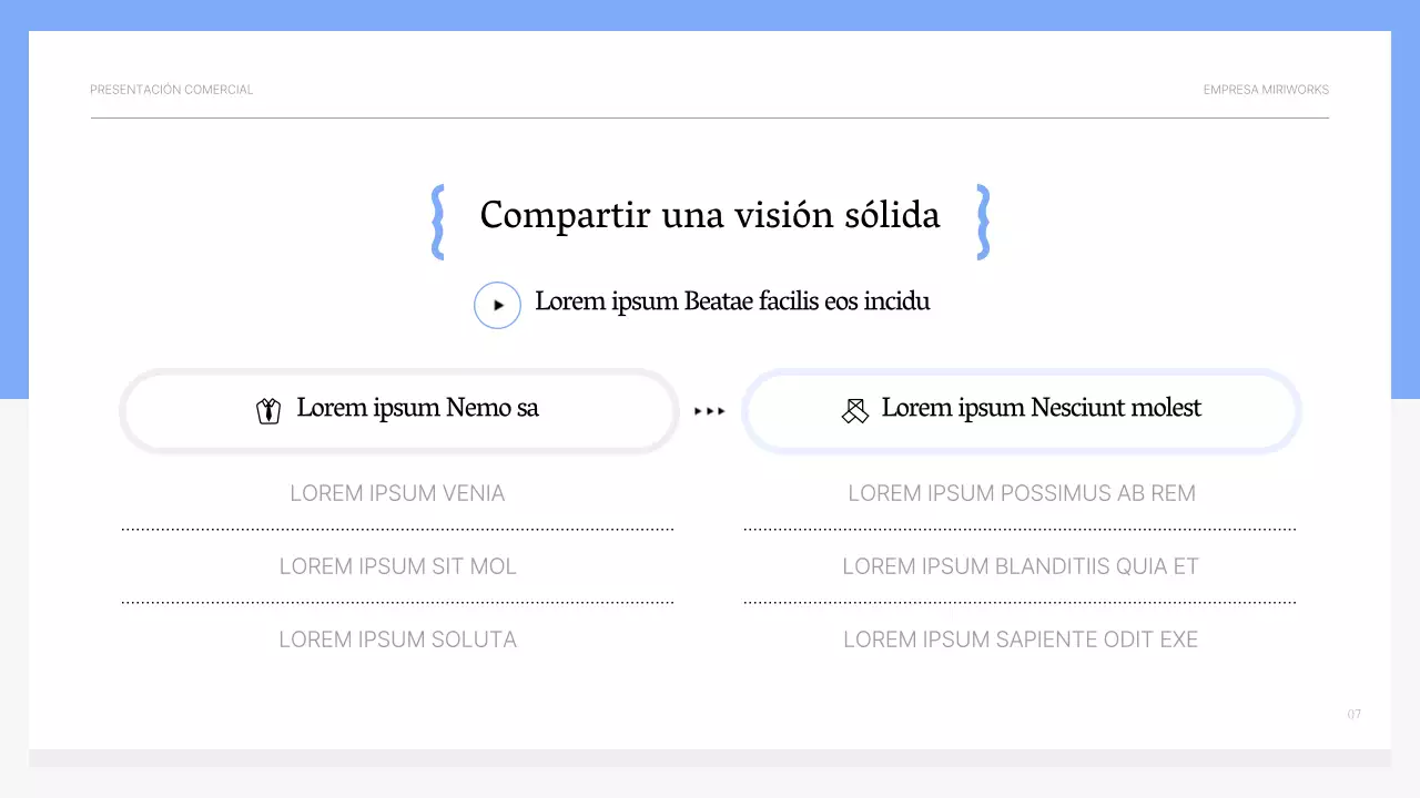 Material de formación motivador sencillo en azul claro y gris