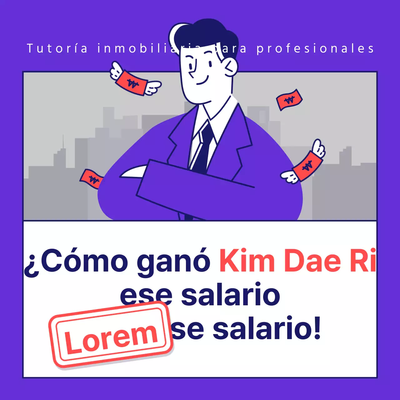 Material de formación inmobiliaria para oficinistas, sencillo, morado y rojo