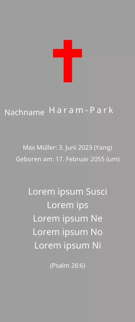 Christliche oder katholische Grabtafeln mit biblischen Versen