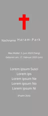 Christliche oder katholische Grabtafeln mit biblischen Versen