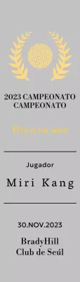 Placa de ganador de hoyo en uno con bola de golf e ilustración de corona de laurel