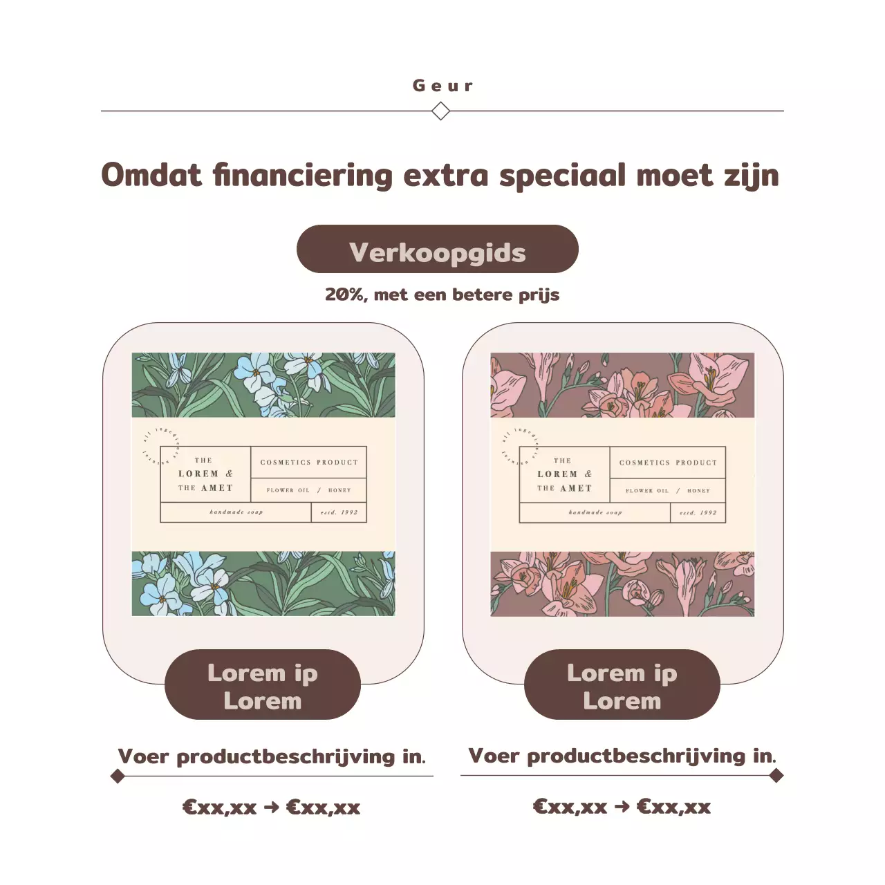 Promoot stimuleringsfinanciering met een vintage marineblauwe en bruine look