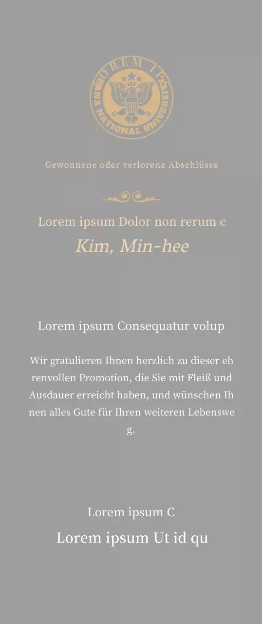 Luxuriöse Abschlussplakette mit Schullogo und Goldverzierung