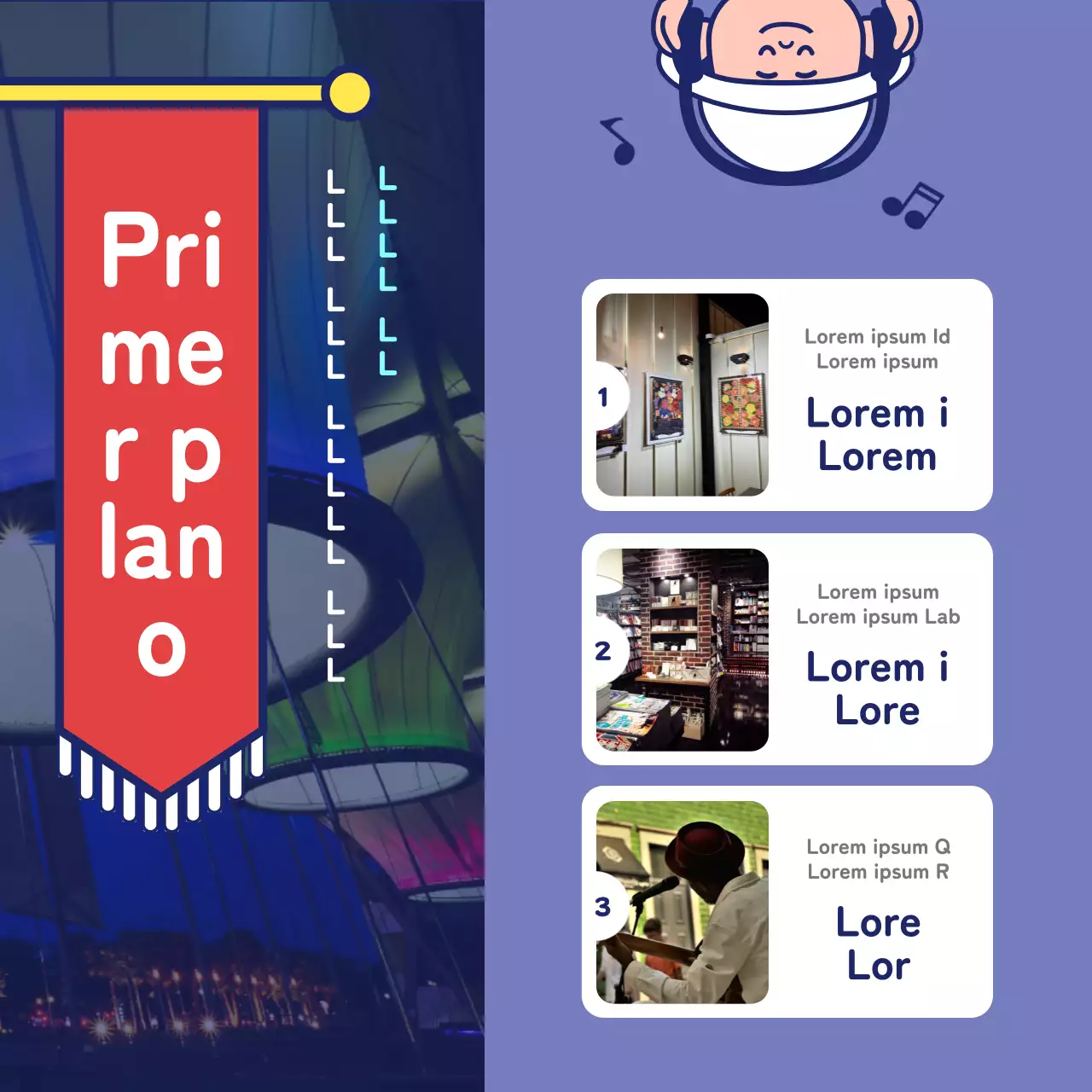 Promocionar los productos turísticos locales en malva y azul marino