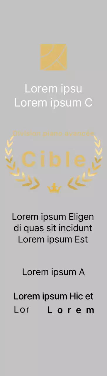 Plaque du lauréat du concept de concours avec illustration de lignes de laurier et de couronne