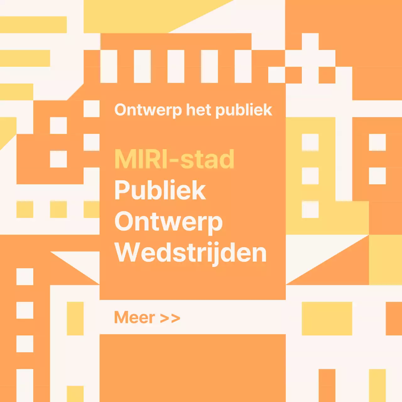 De oranje en gele geometrische openbare ontwerpwedstrijd promoten