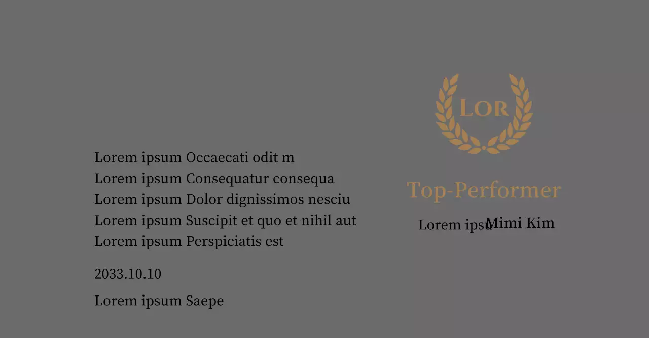 Luxuriöse Danksagungstafel mit goldenen Lorbeeren und Stempel