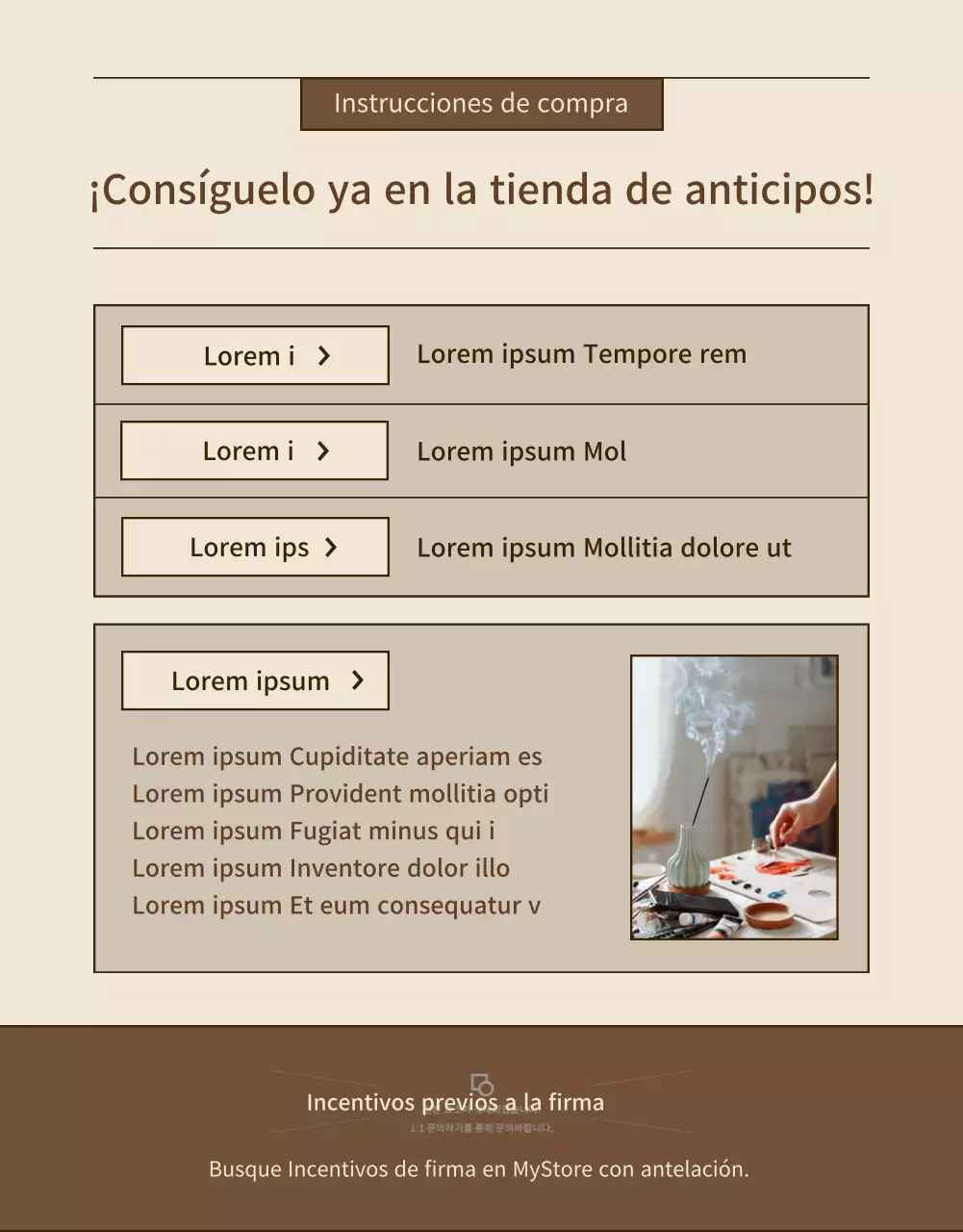 Una sencilla propuesta de financiación de incentivos en beige y marrón