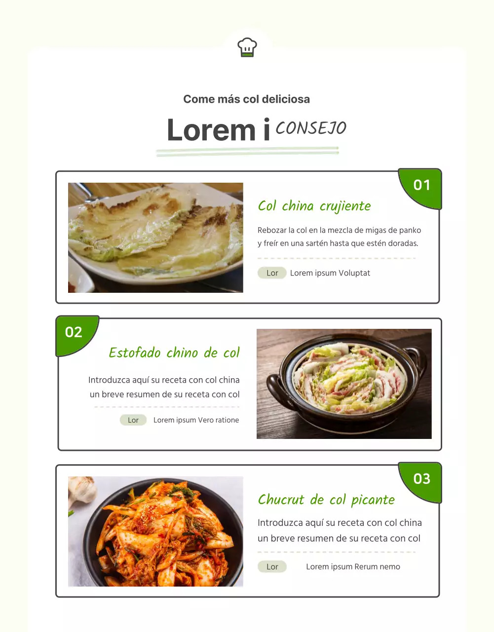 Promover la venta de coles básicas verdes y chartreuse