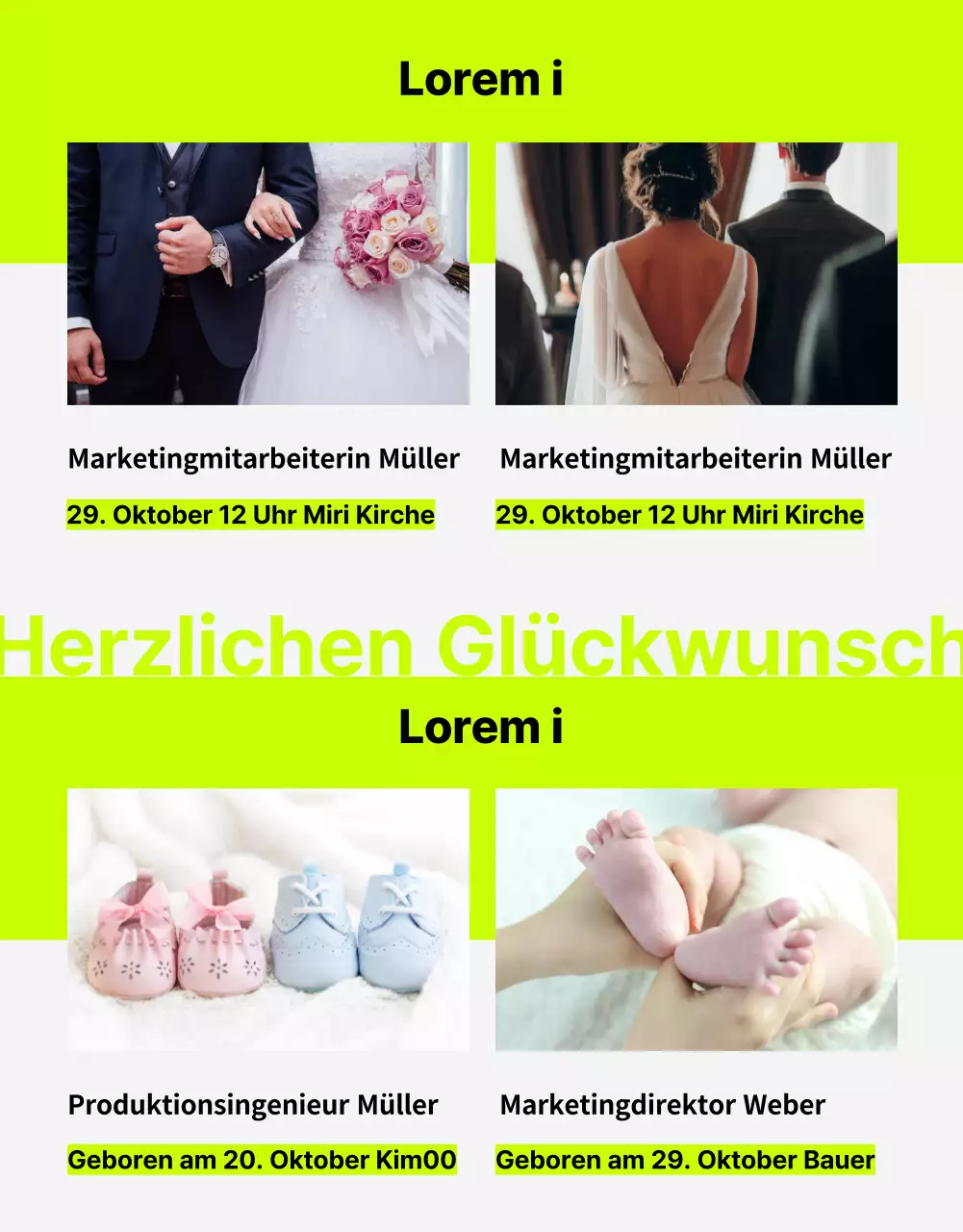 Ein trendiger interner Webzine-Newsletter mit lindgrünen Akzenten