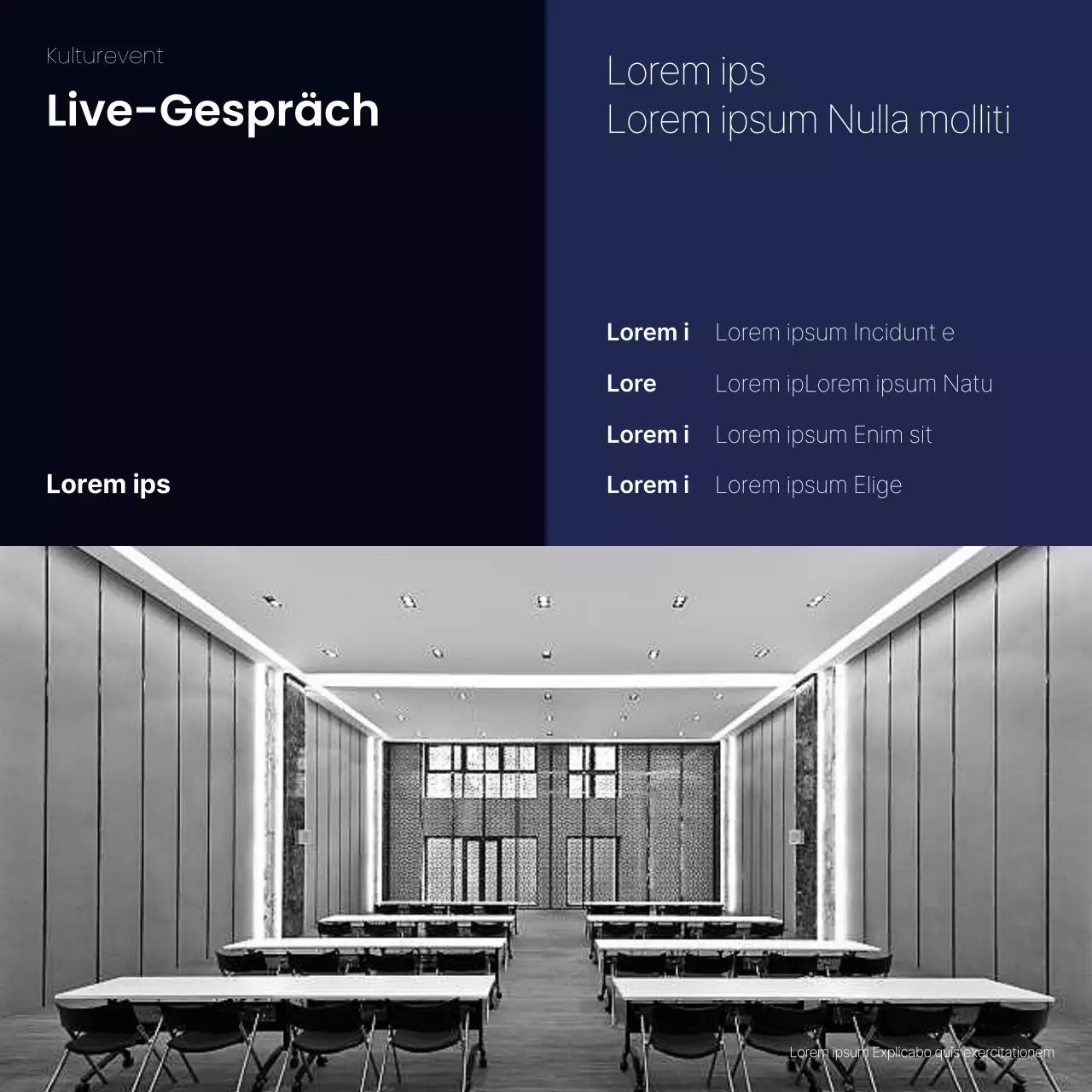 Eine schlichte, marineblaue Stelle für ein Vorstellungsgespräch