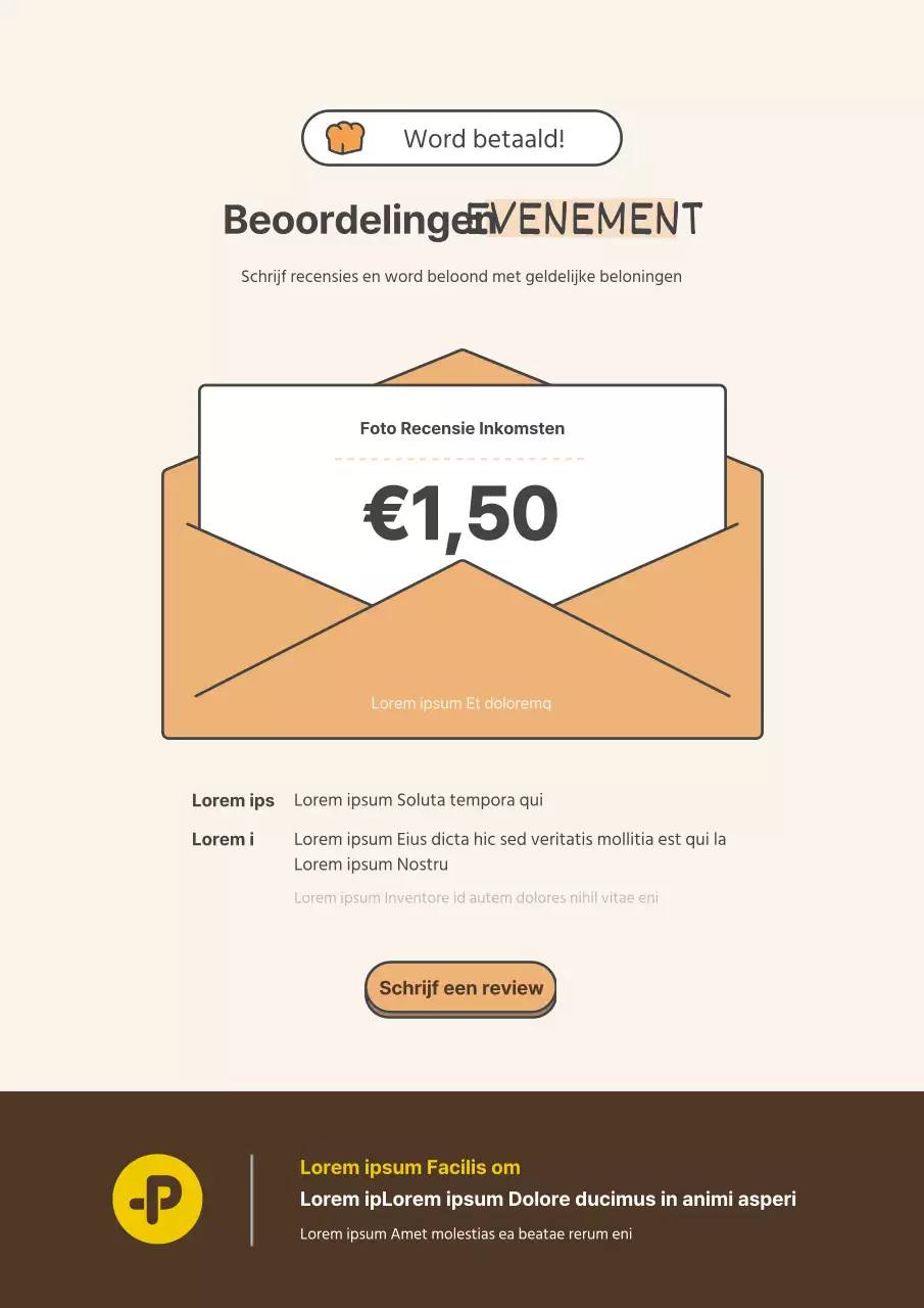 Promoot je oranje en beige getuigenis evenement