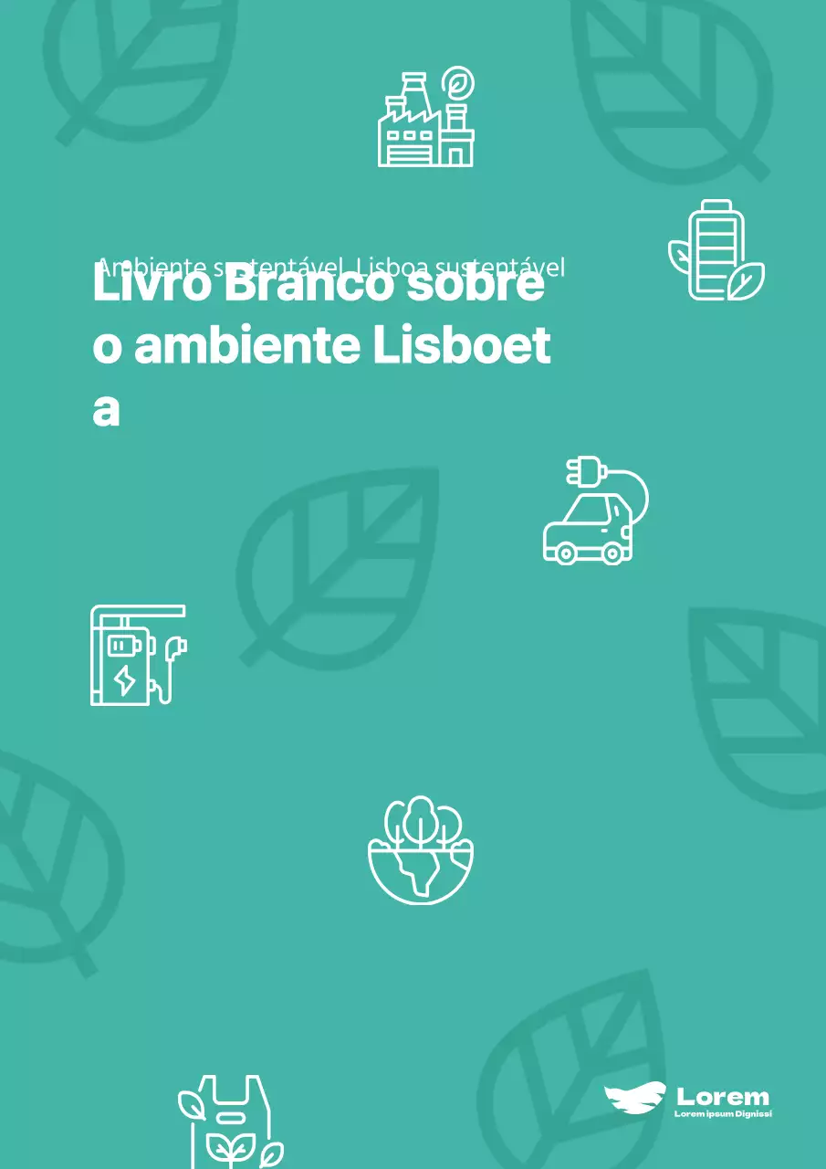 Capa de planeamento urbano minimalista com fundo de menta
