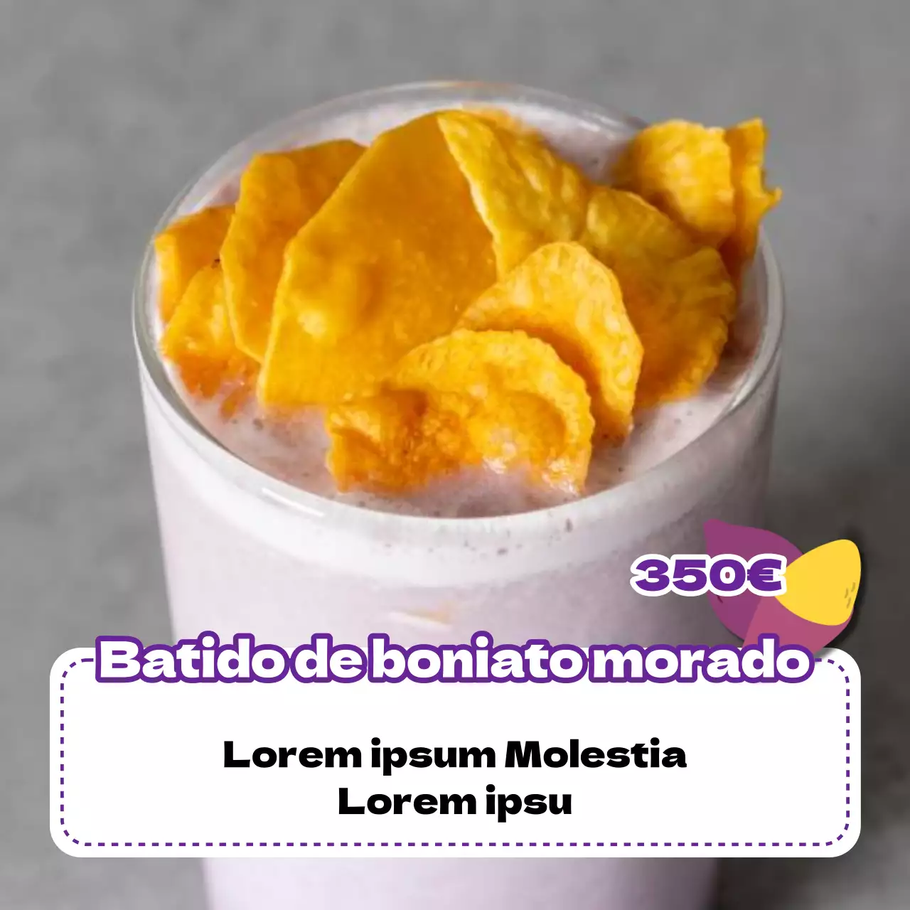 Moderna propuesta de diseño de marketing viral en morado y marfil