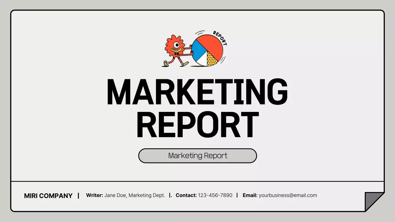A simple marketing report in gray and white