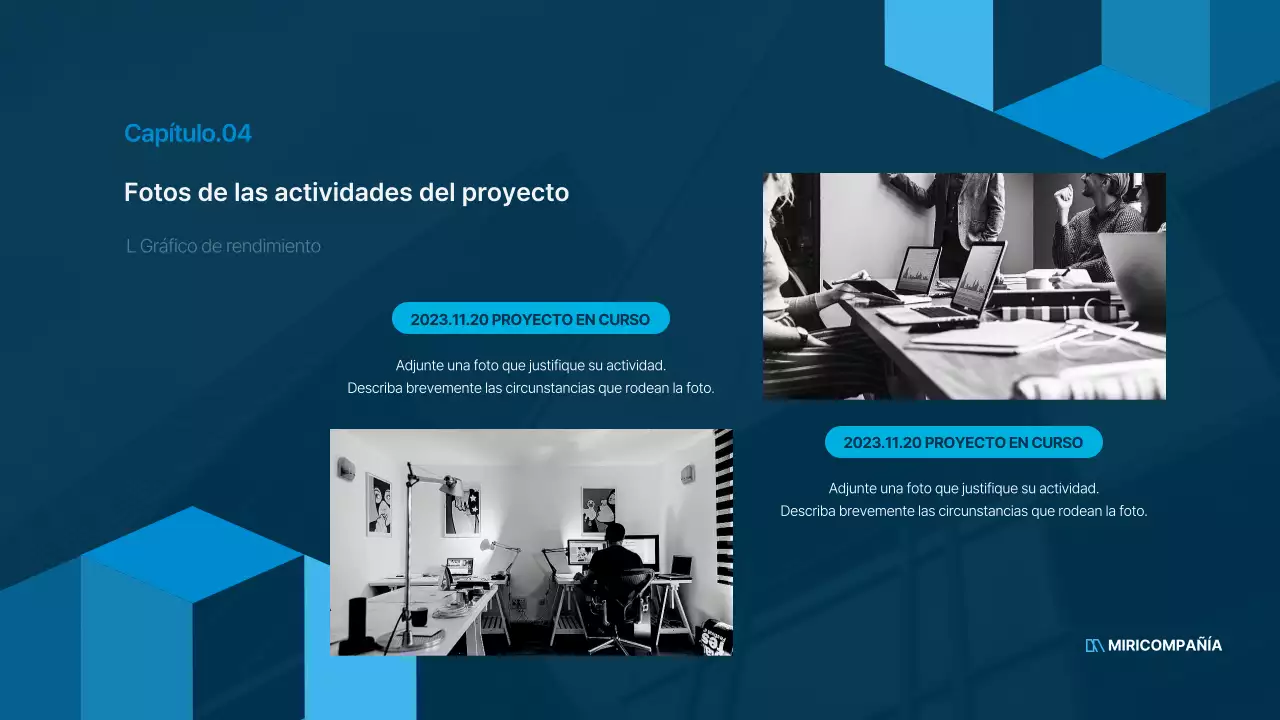 Plan de negocio sencillo de oficinista en azul marino y azul