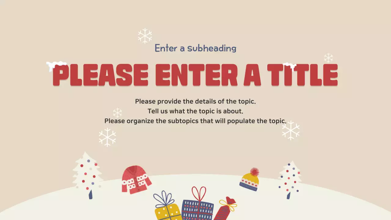 베이지색 축제 겨울 가이드 프레젠테이션