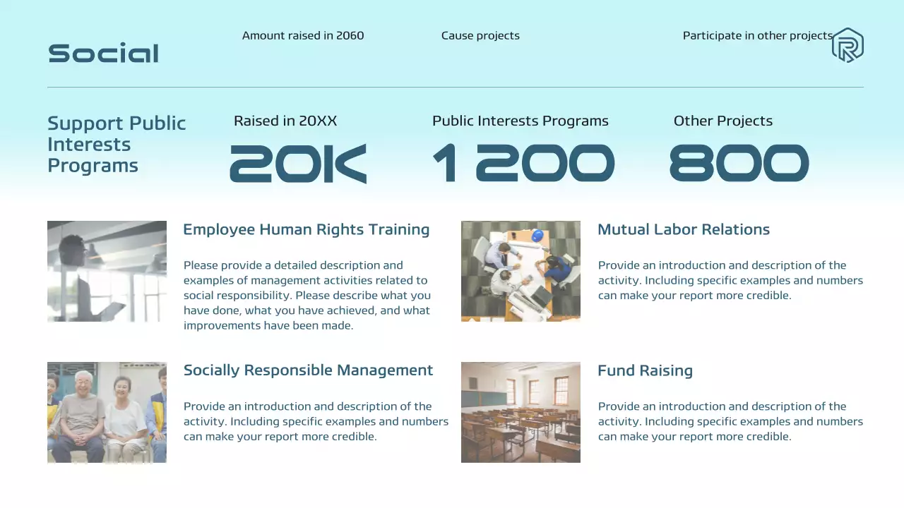 블루 모던 Esg 보고서 문서 프레젠테이션