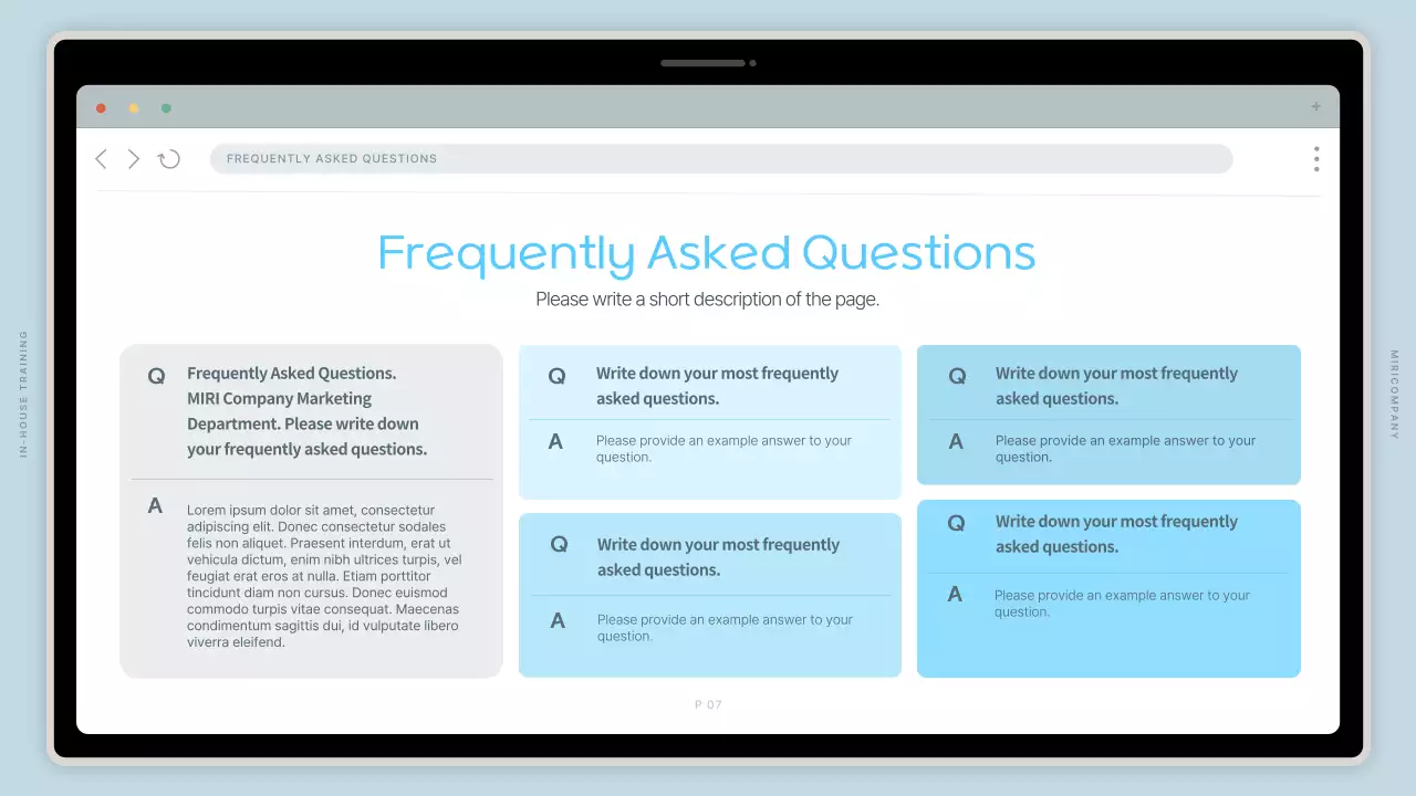 블루 모던 태블릿 프레젠테이션