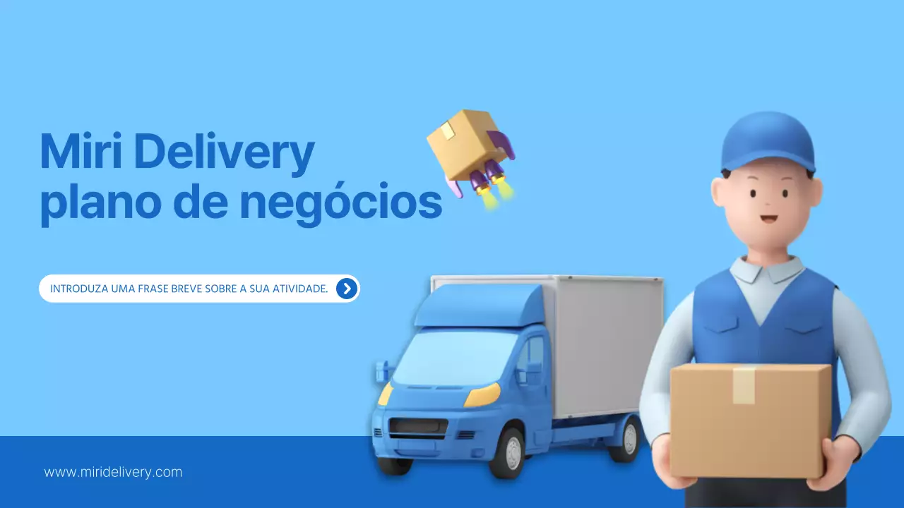 Um plano de negócios simples de logística em azul