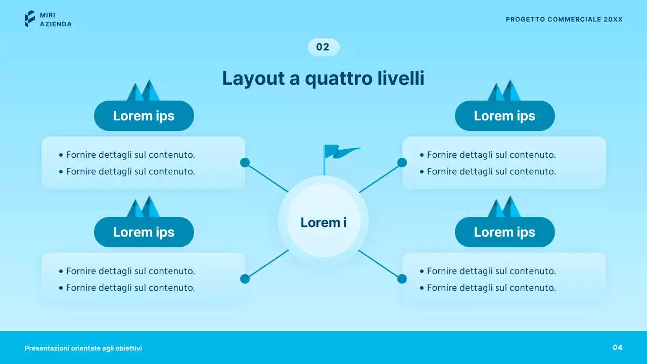 Presentazioni aziendali semplici in blu