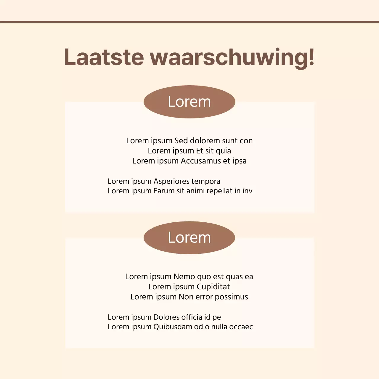 Handleiding voor een eenvoudig centrum met een ivoorkleurige achtergrond