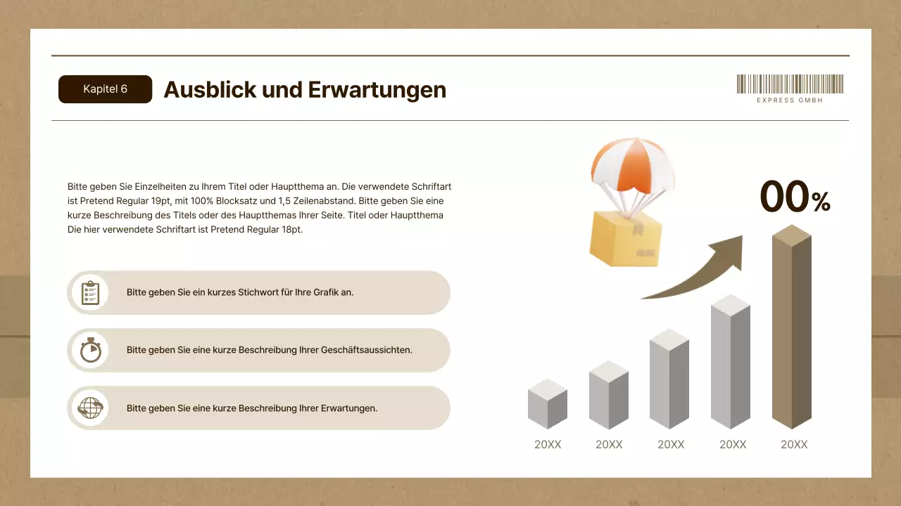 Einfacher Businessplan für Kurierdienste in Braun und Beige