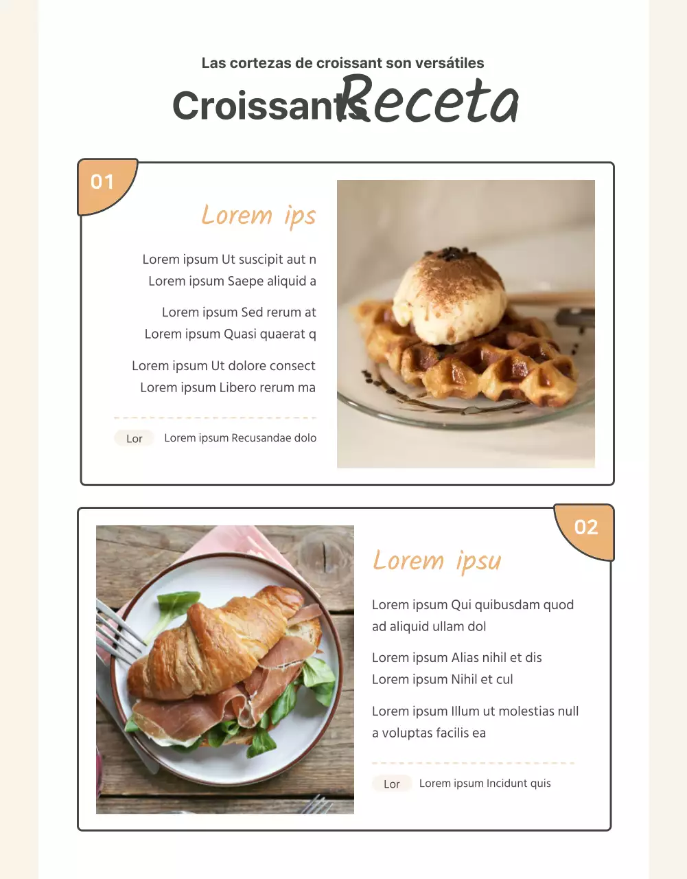 Promover la venta de un cuello básico de ganchillo naranja y beige