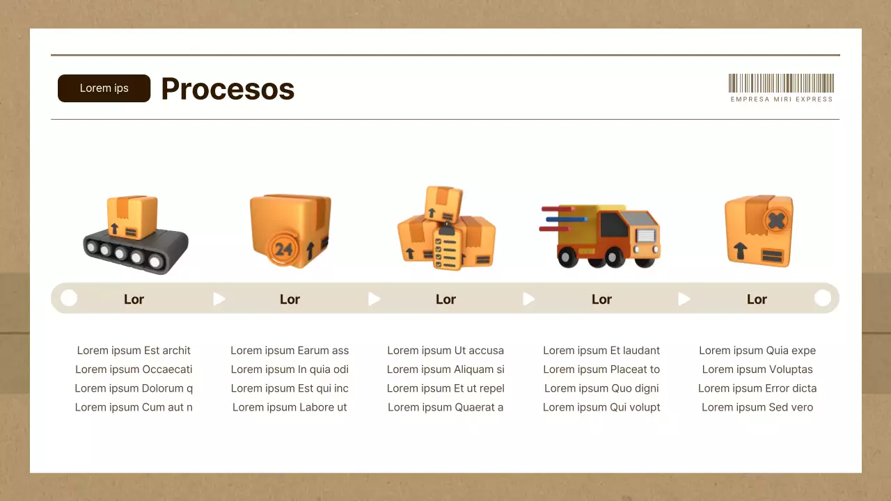 Plan de empresa de mensajería sencillo en marrón y beige