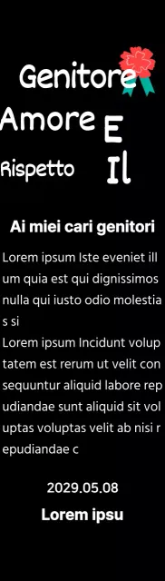 Calligrafia per la festa della mamma con illustrazione di garofano rosso