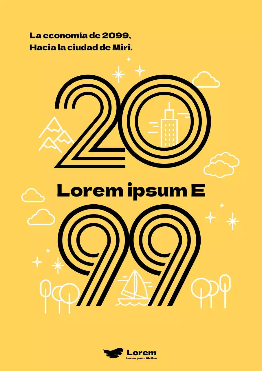 Letrero moderno de negocio local con fondo amarillo