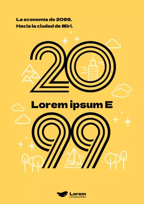 Letrero moderno de negocio local con fondo amarillo