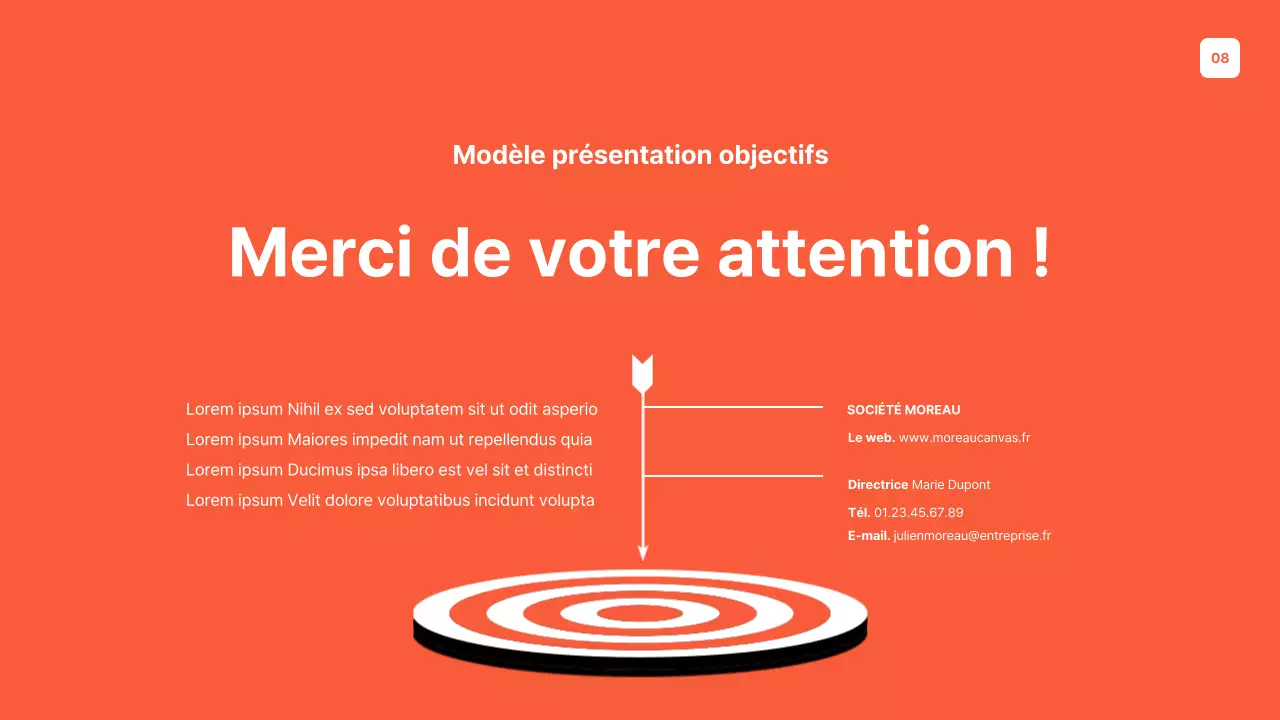 Un planificateur d'objectifs simple, orange et gris
