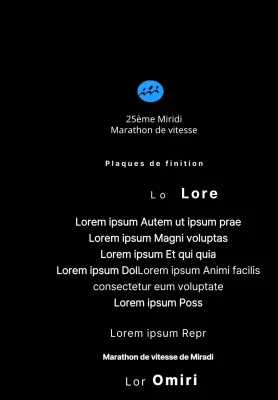 Plaque de finisher concept marathon avec logo simple